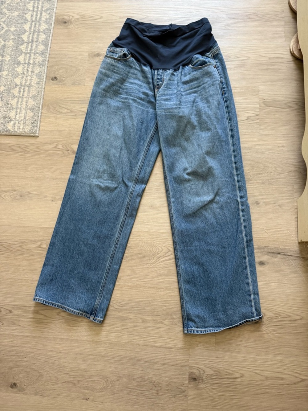 Old Navy maternity Light Blue Denim Jeans with Black Waistband